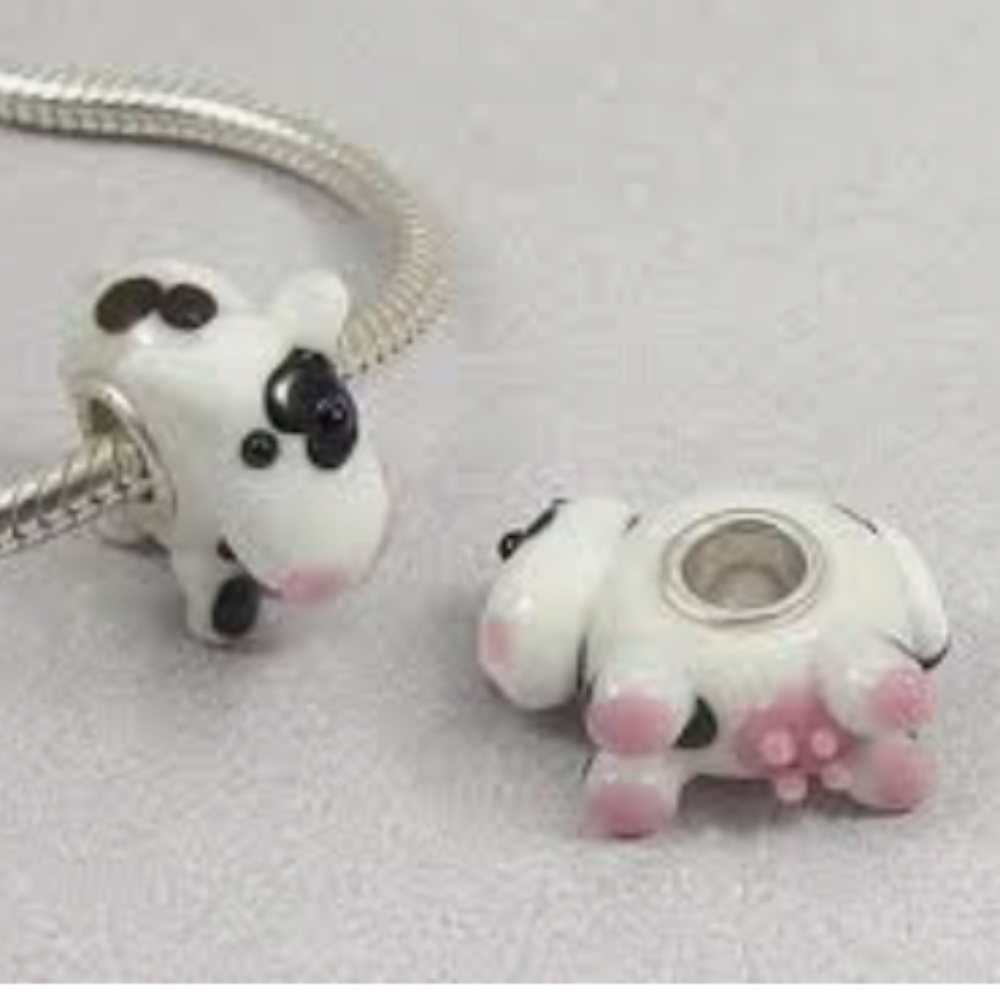 2/$20 Sale Adorable Little LampWork Glass  Cow